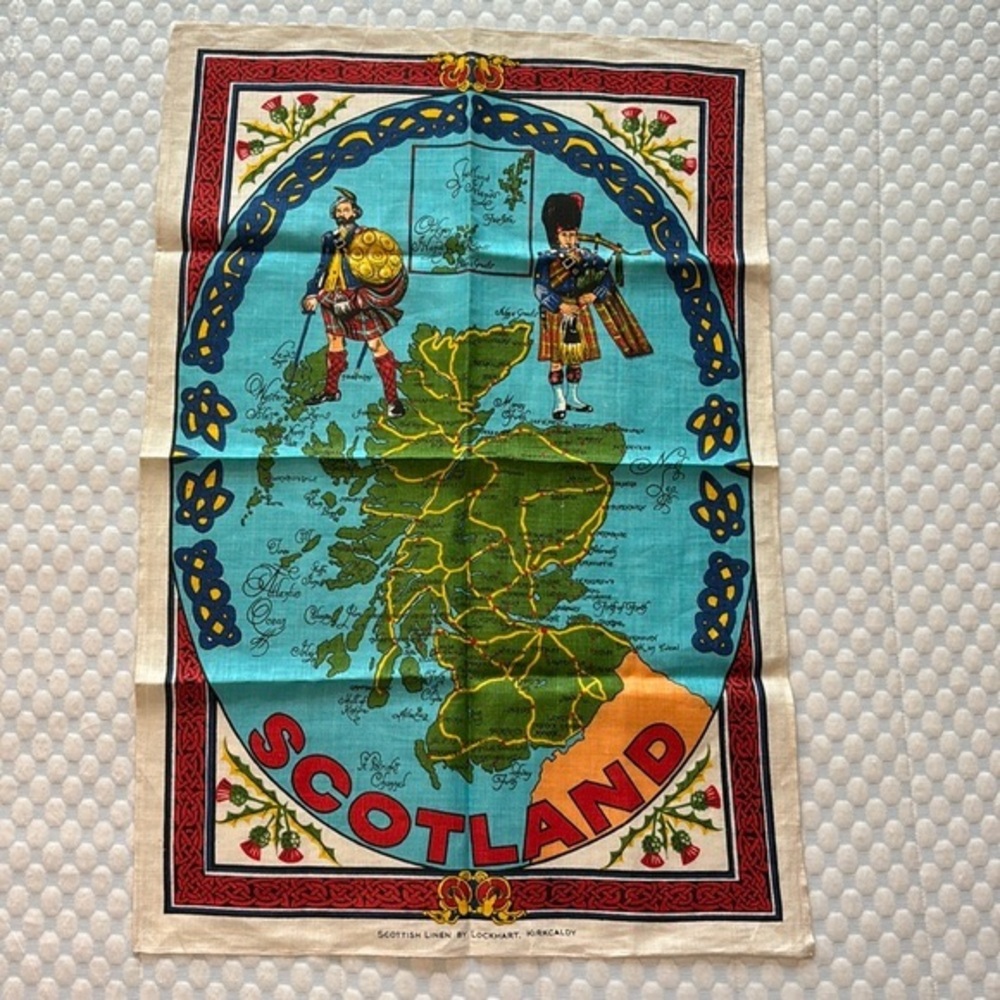 Vintage Lockhart Kirkcaldy Scotland Linen Tea Towel